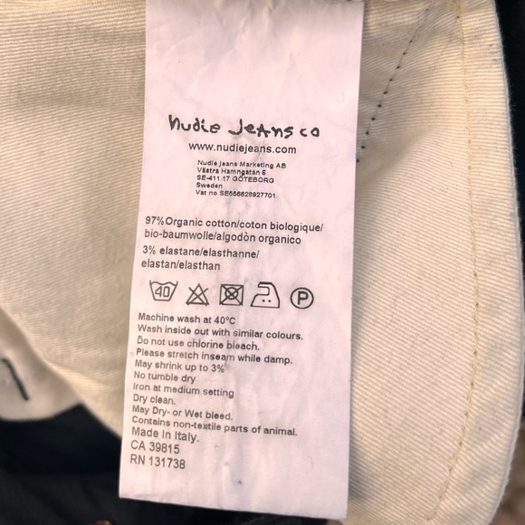 Nudie Jeans - 29W 34W - Black - Mens Button Fly Jeans - Picture 7 of 13